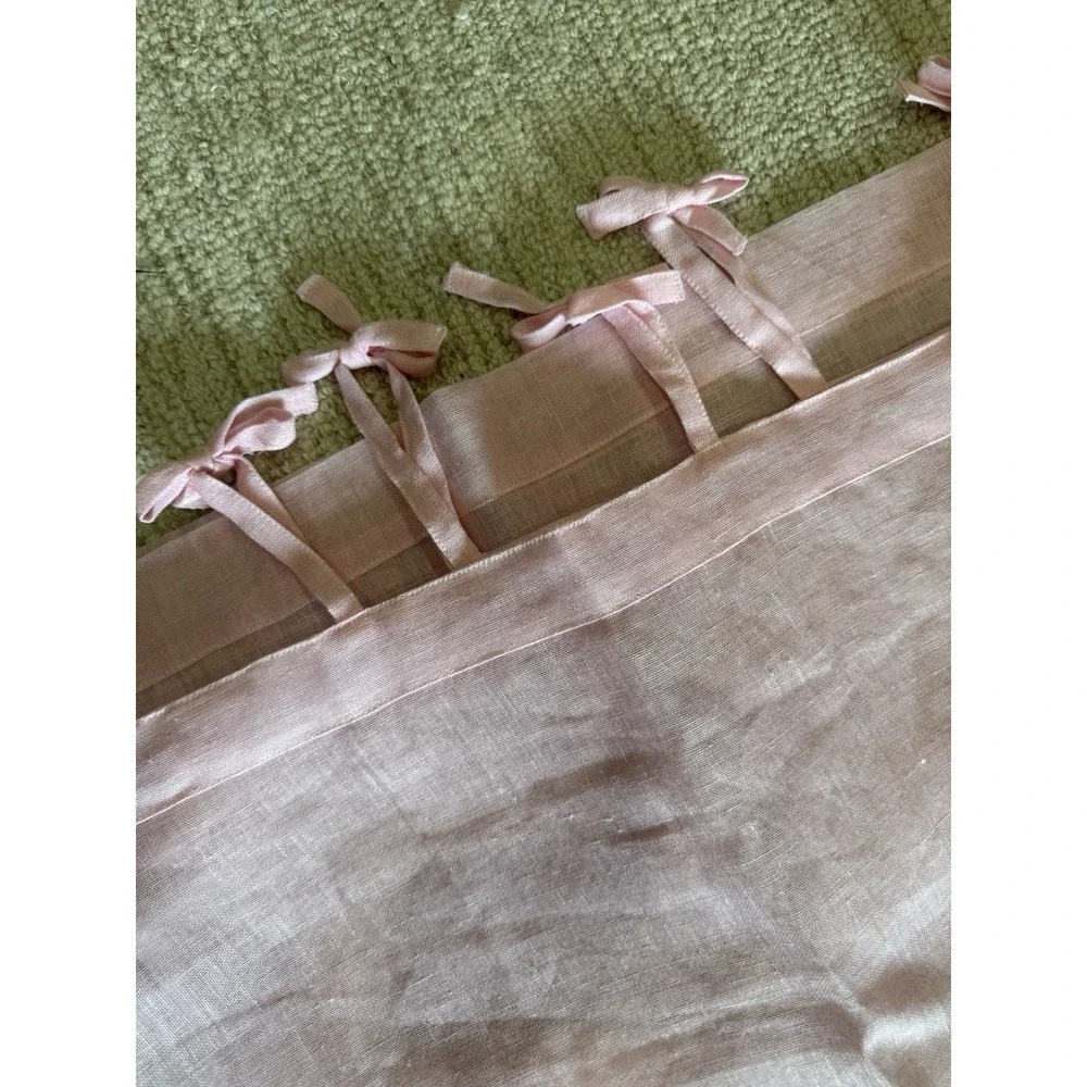 Pottery Barn Kids Pink Linen Curtains 100% Linen Panels 44x96 Set of 2